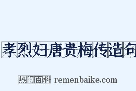 孝烈妇唐贵梅传造句是什么意思的图片